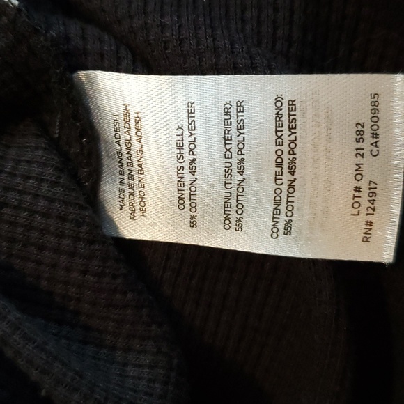 onia Waffle knit half button hoodie.  Black.  NWT.  hood is knit lined. - Picture 6 of 10